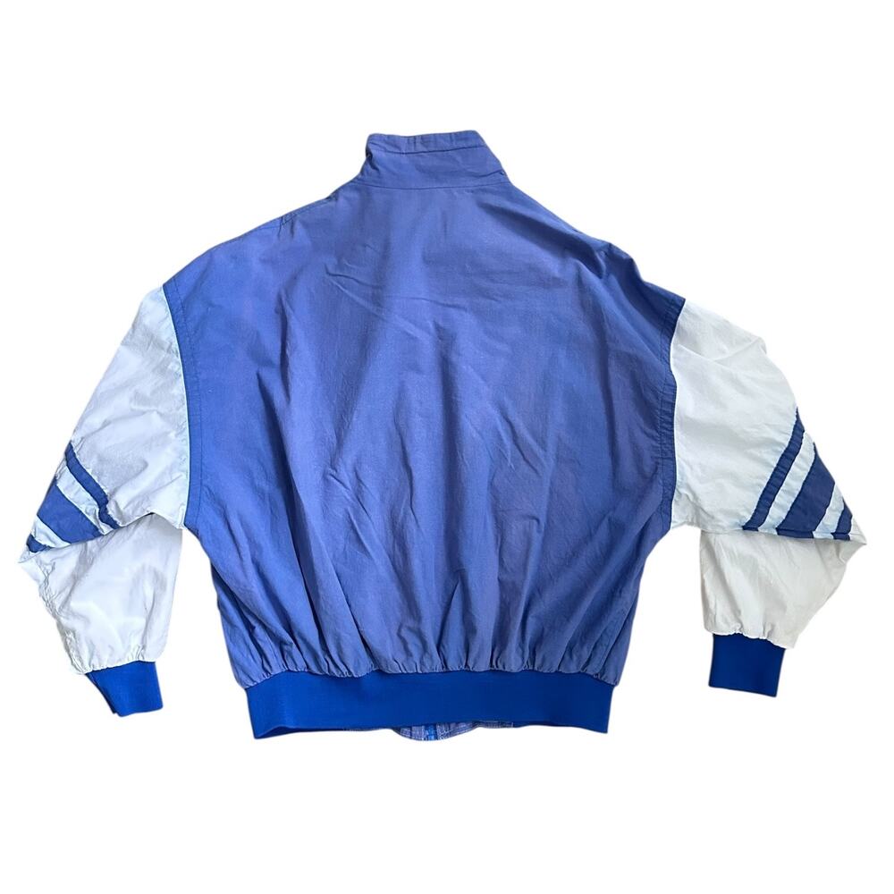 Vintage General Motors Blue White Nylon Jacket XXL USA Made 80s Varsity Style - Picture 3 of 9